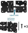 Heavy Duty Self Locking Gate Latch And Hinges Set Built Hella Tough For Vinyl Wood And Metal Fences, adjustable self-closing hinge.