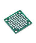 Maker Friendly Double Sided Perfboard With HASL Finish For DIY Prototyping FR4 Circuit Board, 1 x 1 inch, top view.