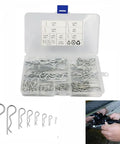 125pc R Type Cotter Pins Set Pro Grade Carbon Steel Zinc Plated Split Pins Kit for Tractor Maintenance Automotive Repair and Machinery Five Sizes Heavy Duty All Purpose Fasteners organizer with assorted sizes
