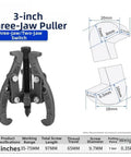 Heavy Duty 28 Ton Bearing Puller Set Professional Chrome Vanadium Steel Gear Separator Tool For Wheel Hub Axle Removal Adjustable 3 To 28 Inch Three Claw Two Jaw Design No Hammer Needed To Pull Stubborn Bearings The Real Deal For Pro Mechanics, 3-inch three-jaw puller
