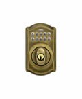 Keyless Entry Deadbolt Lock With Electronic Keypad For Front Door No Fuss Back Up Mechanical Key Antique Brass Finish