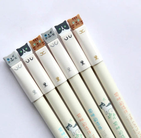 Colorful Cat Themed Gel Pens Set With 0.38mm Black Ink Adorable Cat Cap Tops Kawaii Design Sketching Writing Doodling Coloring Perfect For School Office Journaling