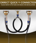 Correct Y-connection setup for Matte Black 8 Inch Widespread Bathroom Faucet For 3 Hole Sink With Pop Up Drain And Water Supply Lines