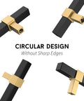 Black And Gold Cabinet Pulls 10 Pack 5 Inch Hole Center Drawer Handles showcasing close-up of smooth edges