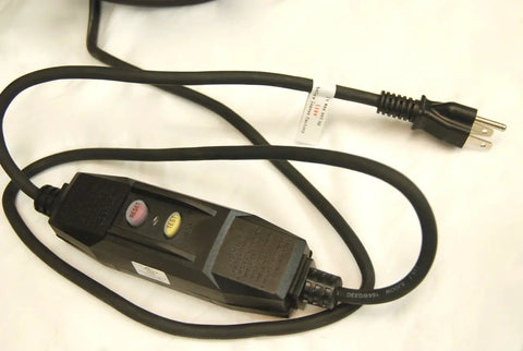 Workhorse 1.5 HP Sectional Pipe Drain Cleaner power cord with reset and test buttons, designed for 110V use.