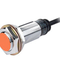 Autonics PR18-5DP Inductive Proximity Sensor M18 5mm Sensing Distance 12-24V DC 3-Wire PNP Output For Industrial Automation Rugged Heavy-Duty Build New 1 Piece, chrome body with orange sensing face