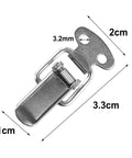 Heavy Duty Stainless Steel Spring Loaded Toggle Latch Catch Clip For Secure Case Box And Cabinet Storage With Rust Resistant Build For Workshop Office And Tool Chest Projects dimensions with scale.