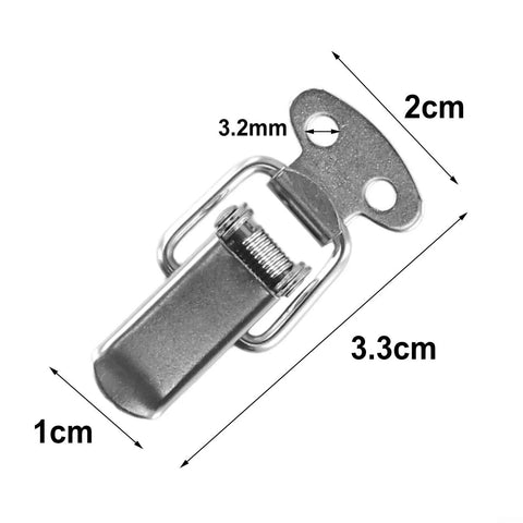 Heavy Duty Stainless Steel Spring Loaded Toggle Latch Catch Clip For Secure Case Box And Cabinet Storage With Rust Resistant Build For Workshop Office And Tool Chest Projects dimensions with scale.