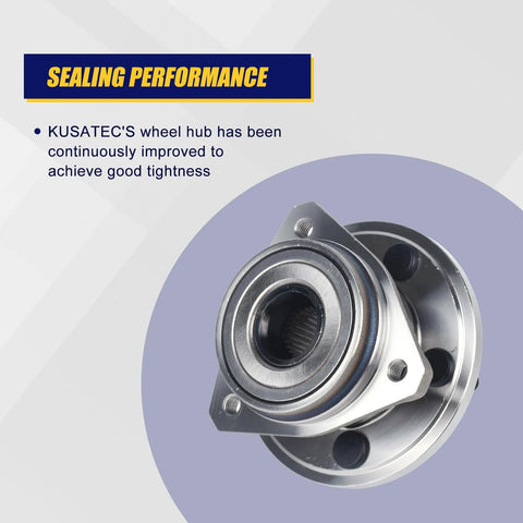Front Wheel Bearing And Hub Assembly 2 Pack Compatible With Jeep Cherokee 89 99 Grand Cherokee Comanche Wagoneer TJ 5 Lug Without Abs Front Wheel Hub Replacement For All Front Axles Durable OEM Grade Bearings