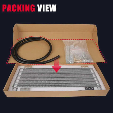 Beefed-Up 40K Transmission Oil Cooler Kit With Low Pressure Drop, Includes Mounting Hardware, Brazed Aluminum Construction