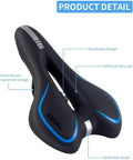 Comfy Gel Memory Foam Bike Seat For Men And Women, Waterproof Soft Saddle With Anti Slip Cover, Reflective Stripe, Breathable Design
