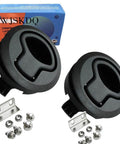 2 Inch Flush Pull Slam Latch Set In Black ABS Plastic For RV Boat Doors Cabinets And Decks, Round 2 Diameter, Includes Steel Screws And Keeper, 2 Pack