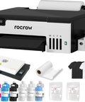 Get Your Merch Game Strong With This Hustle Ready A4 DTF Printer Bundle featuring printer, roll feeder, powders, and t-shirts.