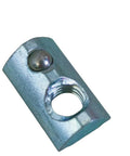 Close-up of Durable 1045 Steel Ball Spring T Nut Roll In with Zinc Finish, 1/4-20 Thread for 8mm T Slot, fits 15 & 40 Series Profiles, pack of 20.