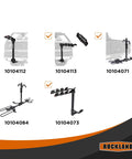 Car-mounted bike rack models by Rockland showing different styles, includes platforms and hanging types with identifiers 10104112 to 10104073.