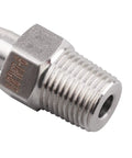 Close-up of Stainless Steel 1/4 Inch Hose Barb To 1/8 Inch NPT Male Pipe Fitting, Pack Of 2, for Home Brew and DIY Plumbing