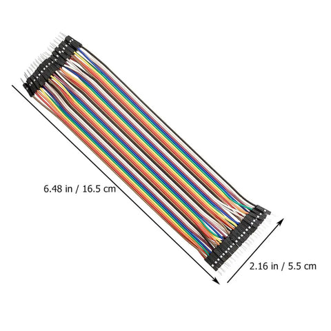 DIY Breadboard Kit With Power Supply Module And 65 Jumper Wires 40 Pin 20 Cm Leads Pro Grade Prototyping For 3.3V And 5V Electronics Starter Friendly For Class Lab Or Home Projects Portable And Easy To Use, 65 jumper wires, 16.5 cm