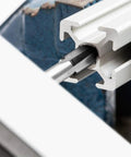 Close-up of M18 X 1.5 Hand Tap Set For Metalworking Right Hand HSS Threading Tool inserted in metal for threading
