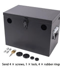 Tough As Nails Lockable Steel Battery Box Adjustable Heavy Duty Marine Rv Car Relocation Kit Waterproof Group 24 To 31 with lock and screws.