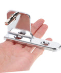 2 Pack Heavy Duty Adjustable Refrigerator Door Hinges For Commercial Kitchens Quiet Close To Reduce Door Slams Premium Durable Swing Hinge Set For Ovens And Coolers, silver hinge in hand