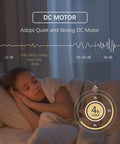 Child sleeping peacefully, highlighting the quiet DC motor of the Black Boss 52 Inch Ceiling Fan With Remote And Light Dimmable 22W LED Light