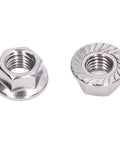 50 Piece Flange Nut Fastener Set In Stainless Steel A2-70 DIN 1587 With Serrated Flange Lock Nuts For Secure M12 Bolts And M6