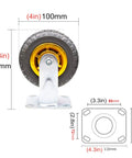 Heavy Duty Rubber Swivel Casters With Zero Drag Brakes Dang Smooth Rolling Industrial Platform Wheels, 4in diameter, sealed bearings.