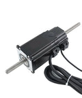 NEMA23 screw motor with lead screw, black housing and attached cables