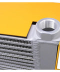 Close-up of Pro Grade Hydraulic Oil Cooler And Heat Exchanger With Dual Fans DC24V Operation Radiator Plate Style Heavy Duty High Flow