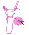 Braided Mule Tape Horse Halter With 10 Foot Lead Rope Full Size Adjustable Knot Halter For Horses 750 To 1200 Lb Equestrian Training Tack