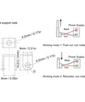 Amazon mini 24V electric linear actuator, 150N, IPX4, 30mm stroke – technical diagram