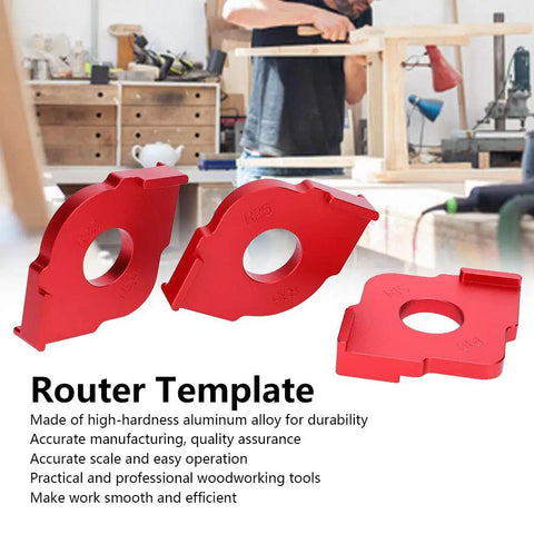 Heavy Duty Aluminum Router Template Jig And Precision Radius Corner Locator With Half Fillet Measuring Set Spanning R10 Through R35 Sizes for smooth wood radii.