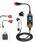 Road Trip Ready Portable EV Charger, 11 KW 16A Three Phase GB/T Plug with five meter cord and screen, home or highway charging.