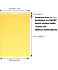 Kraft Bubble Mailers 11 By 16 Inch 25 Pack Padded Envelopes With Self Seal Peel And Seal, water resistant, showing dimensions and material.