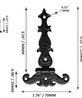 4 Pcs T Strap Hinges Black Decorative Door Hinges For Barn Doors Furniture Cabinets Wooden Boxes And Jewelry Cases With Screws Zinc Alloy