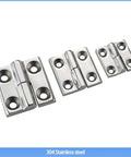 Polished 304 stainless steel detachable hinge modules arranged in a row