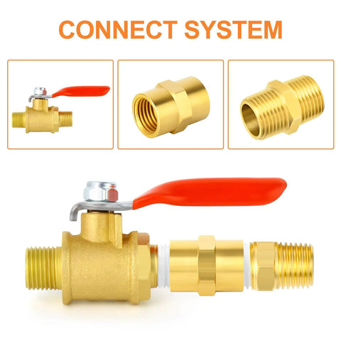 Brass Pipe Fittings Hex Nipple and Hex Coupler 3/8 Inch NPT Male Female Threads for Plumbing Systems