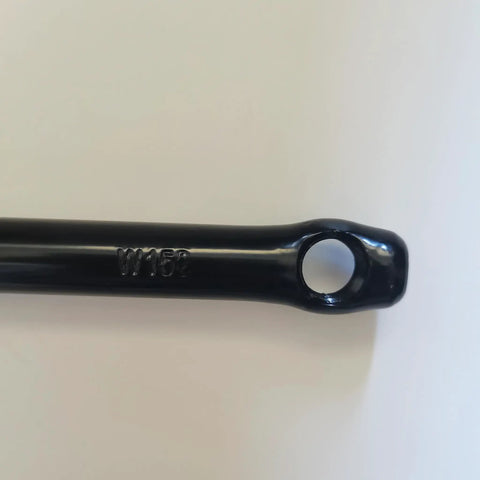 Close-up of the 152mm black arm of the One Piece Black Crankarm Set For Bikes Wide One Piece Crank To Crank Assembly Kit.