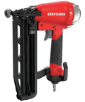 Finish Nailer 16 Gauge Pneumatic with Oil Free Motor, Maintenance Free Operation, Tool Free Depth Adjustment, Red and Black Design
