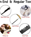 Pin End & Regular Tooth details of Badass Precision 3 Inch Pin End Scroll Saw Blades 45 Pack for wood cutting.