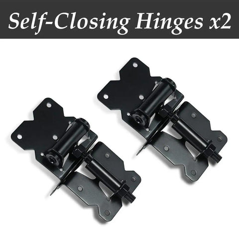 Carbon Steel Self Closing Vinyl Fence Gate Hinge And Latch Hardware Kit With 2 Hinges And 1 Latch For Vinyl Or Wood Fences