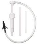 Heavy Duty Fluid Transfer Pump With 28 Mm Bottle Adapter And Long Flexible Tube Slips Past Tight Spots Like Butter showing the pump and tubes for fluid transfers.