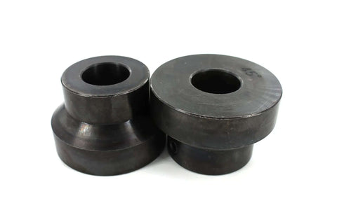 45 Degree Step Dies For Bead Roller With 22mm Shaft, Heavy Duty Tool Steel Beading Dies, shown side by side on a white background.