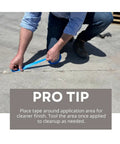 Person applying tape on concrete before using Concrete Crack Repair Tube Liquid Filler For Driveways And Patios Ready To Use Cement