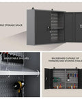 Beefy Metal Wall Mounted Tool Cabinet With Lockable Doors for garage and basement workshop, pegboard and removable shelves