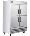 Badass Heavy Duty Commercial Reach In Refrigerator Featuring Four Solid Doors And Split Door Layout For Prime Cold Storage keeping your stash super chilled in a massive forty seven cubic foot cooler built for any kitchen.