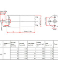 Diagram showing dimensions and specifications of Super Rugged 12V DC Micro Gear Motor Boasting All Metal Gears And Premium Copper Coils.