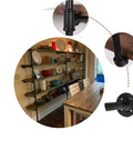 Industrial Style Pipe Shelf Brackets Set Dope Three Pcs Five Tier Wall And Ceiling Shelves Hardware Only For DIY Open Bookshelves