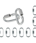 Heavy Duty 5/32 Inch 304 Stainless Steel Quick Link Set, 20 Piece Oval Threaded Chain Links With D Shape Repair Links, 500 Lbs Capacity