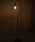 Industrial Floor Lamp With Adjustable Cage Shade, 62 Inch Tall Lantern Style Light In Brushed Reddish Bronze Finish, Rustic